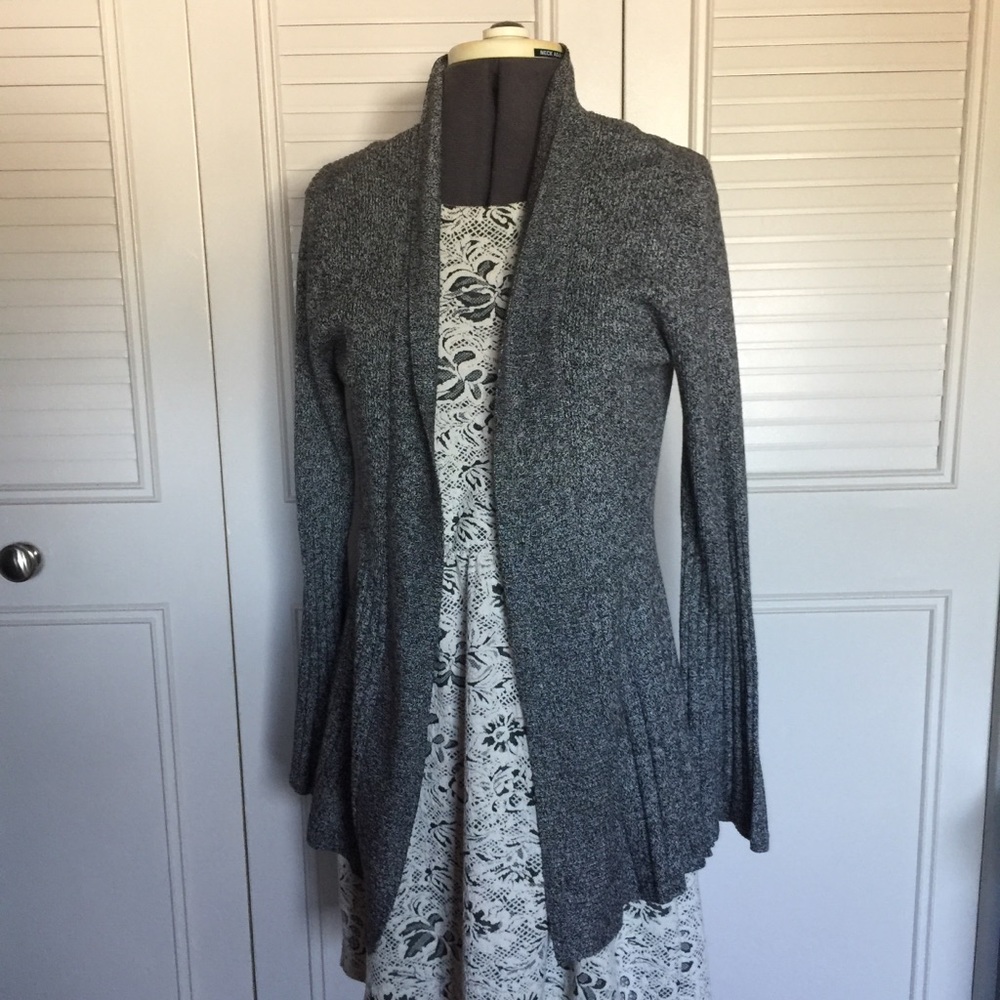 Gray cardigan sweater sz small